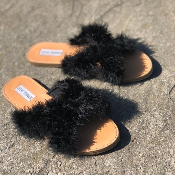 Steve Madden Shoes - Steve Madden Ciara feather sandal slides